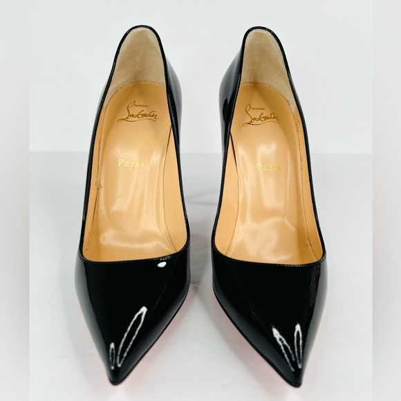 CHRISTIAN LOUBOUTIN Pigalle Follies 100mm Black Patent Leather Pumps EU 39.5 - Picture 4 of 12